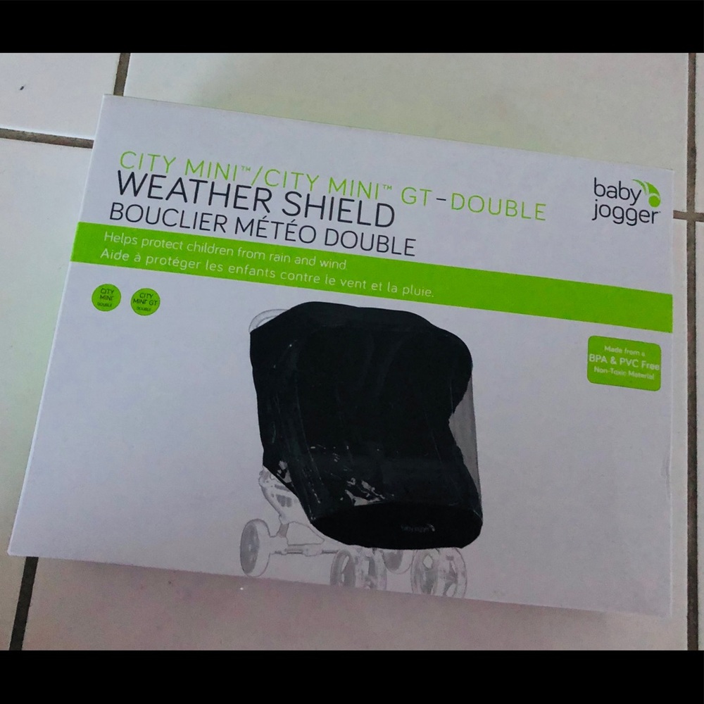 New Baby jogger city mini double weather shield